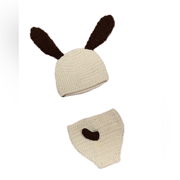 Newborn Baby Crochet Knitted Puppy Dog Photo Prop - Picture 2 of 2